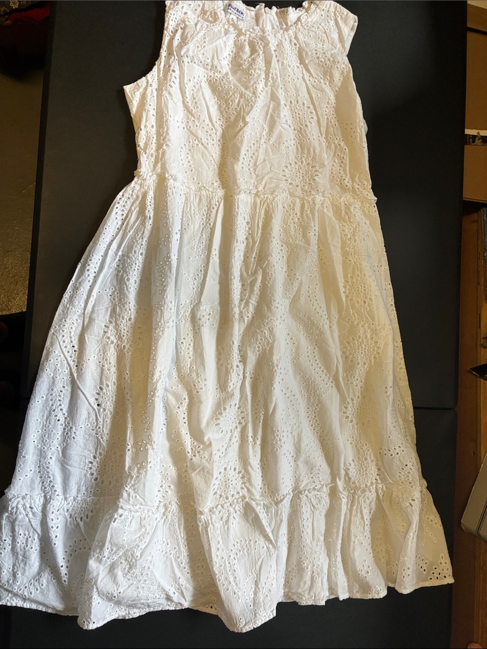 Blueberi Boulevard White Eyelet Sleeveless Dress